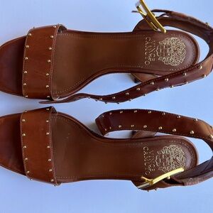 Vince Camuto Brown Studded Sandals